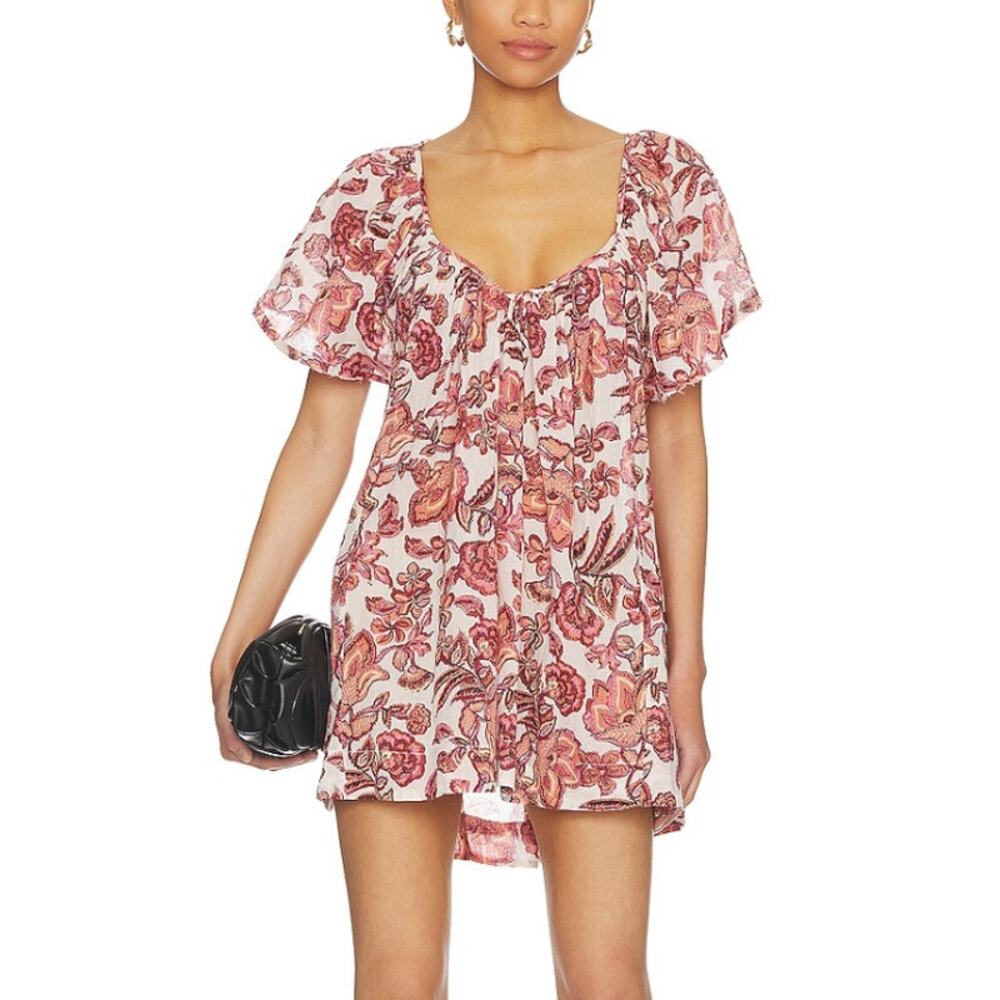 Free People Pink Floral Mini Dress